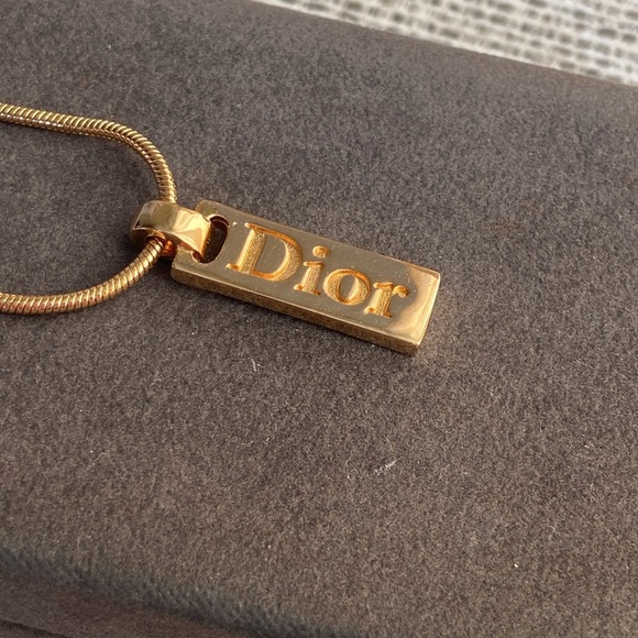 Dior Gold Logo Tag Necklace - Picture 2 of 5